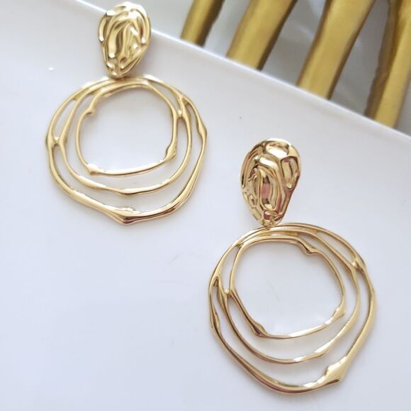 New! Zara Stainless Steel Hollow Earrings - Picture 6 of 11